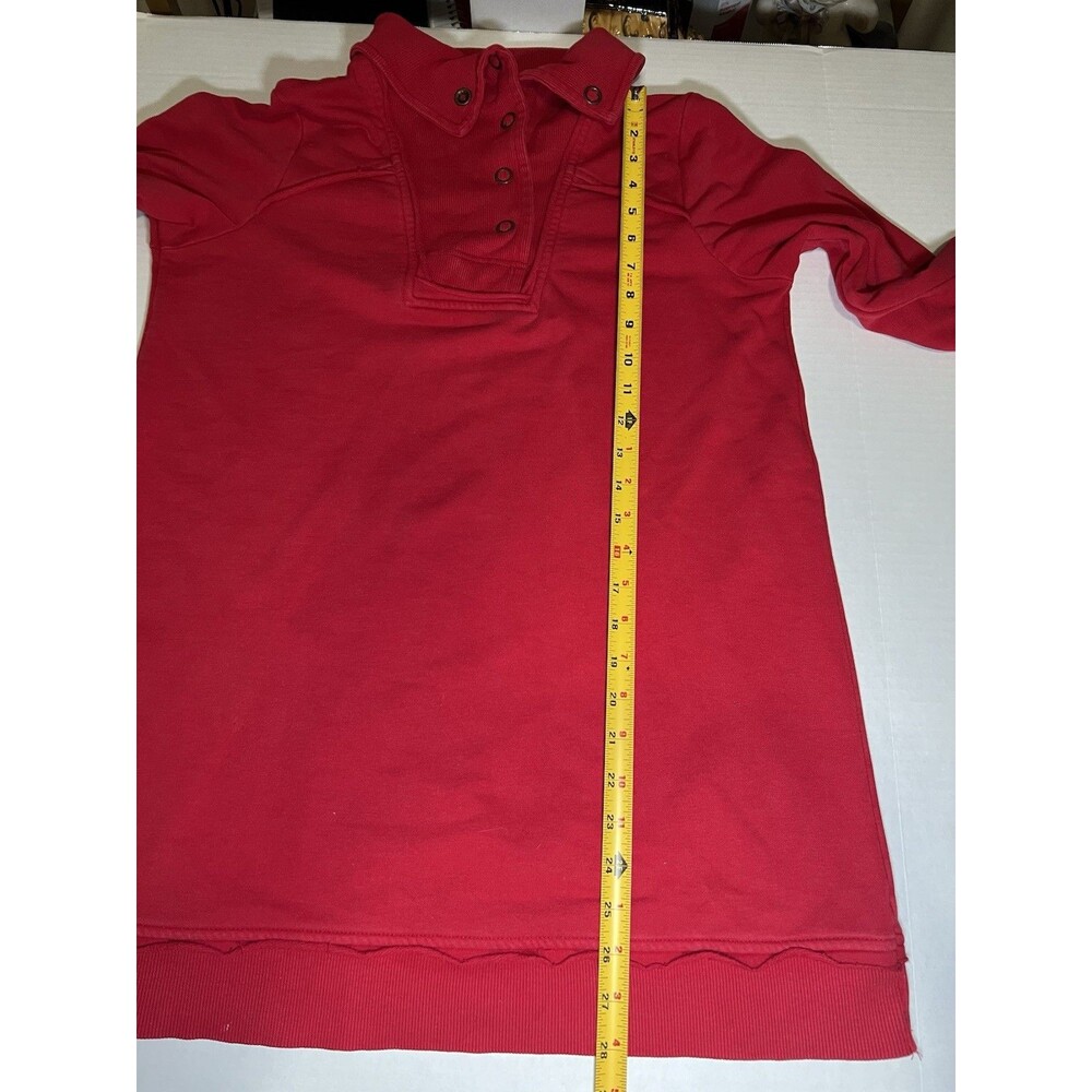 Soft Surroundings Pullover Red Snap Button Collar Size Large - Picture 5 of 5